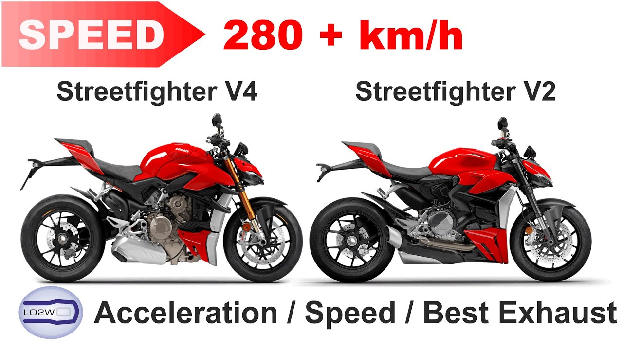 DUCATI Streetfighter V4 vs V2 / Acceleration, Top Speed 280+ km/h, Ride and Exhaust Sound