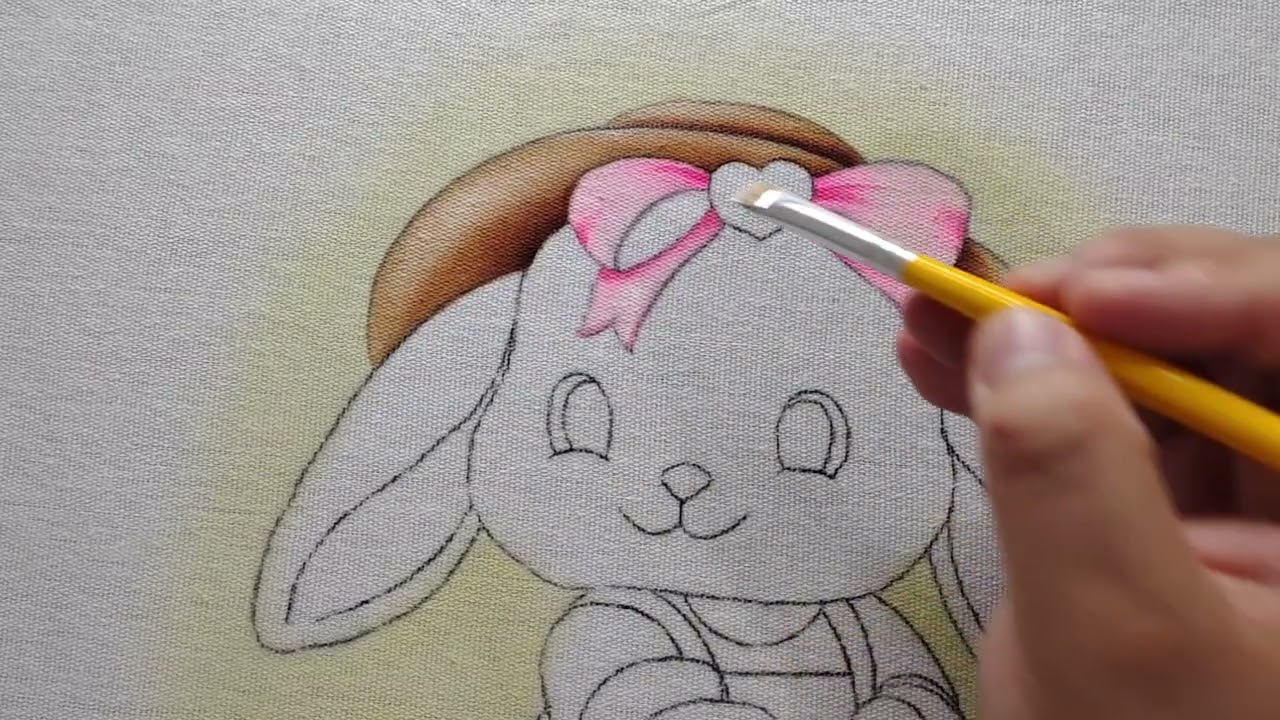Aprenda Pintar uma Coelhinha Pintura em Tecido Parte 1 Aula 626 - Apostila 6 
