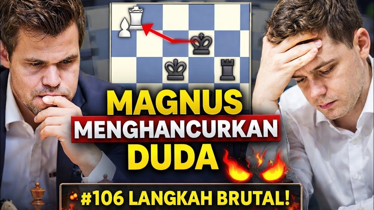 FOKUS KHAS LEGENDA!! Magnus Carlsen Menghancurkan Jan-Krzysztof Duda dalam 106 Langkah Brutal