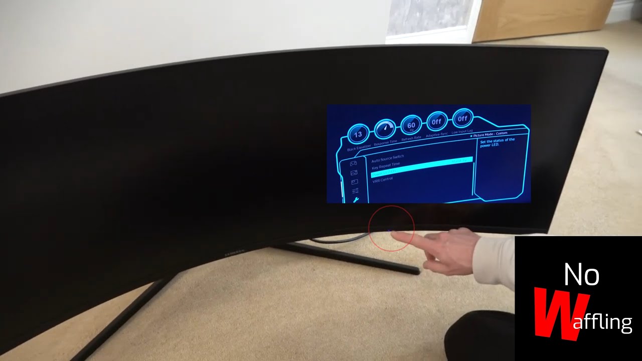 How to TURN OFF the STANDBY Light Shining on a Monitor - Samsung G9 - Beginners guide