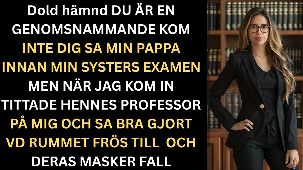 Pappa f&ouml;rbj&ouml;d mig fr&aring;n min systers examen &ndash; d&aring; sa professorn: &rdquo;Bra jobbat, VD&rdquo;