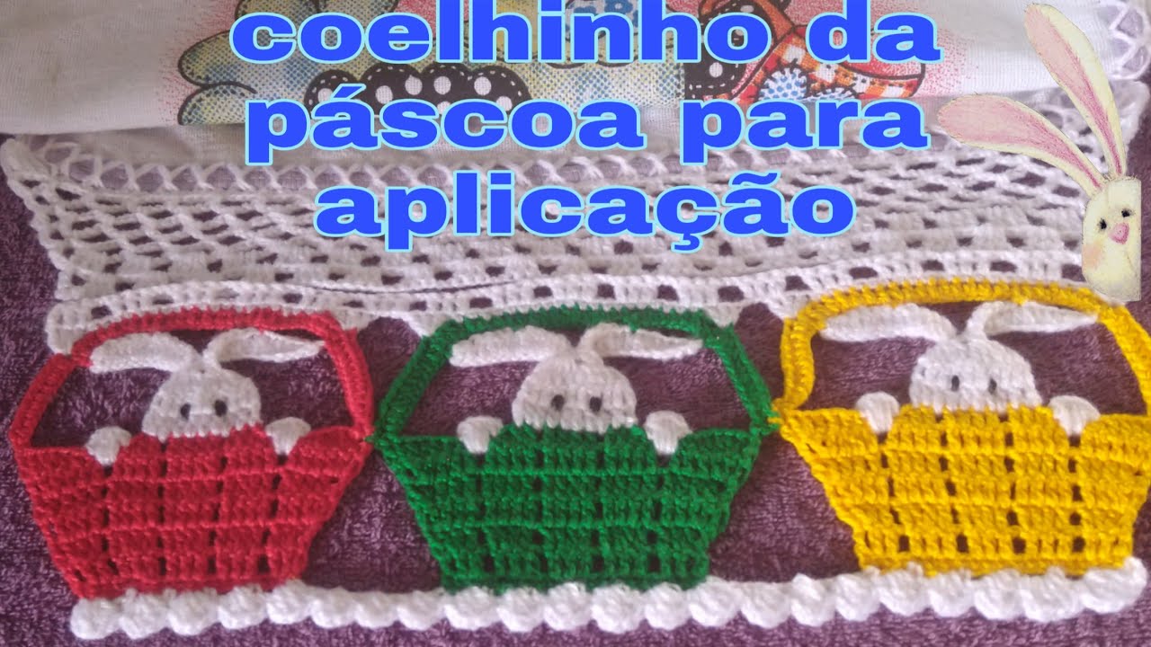 Coelhinho da páscoa em crochê  para aplicação