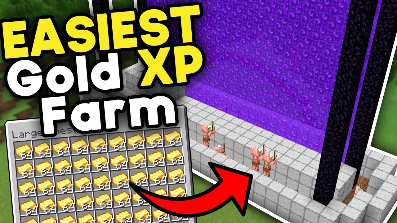 Easiest Gold XP Farm Minecraft Bedrock 1.21