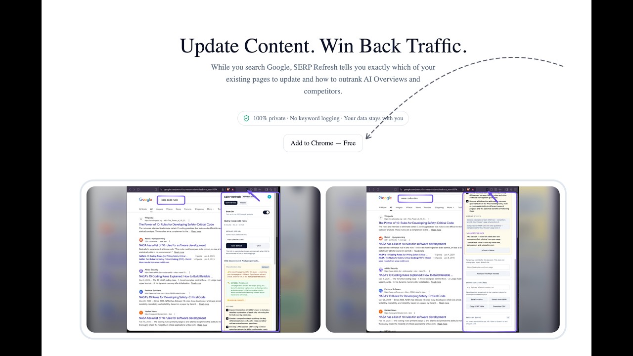 SERP Refresh: AI SEO & GSC Content Updates