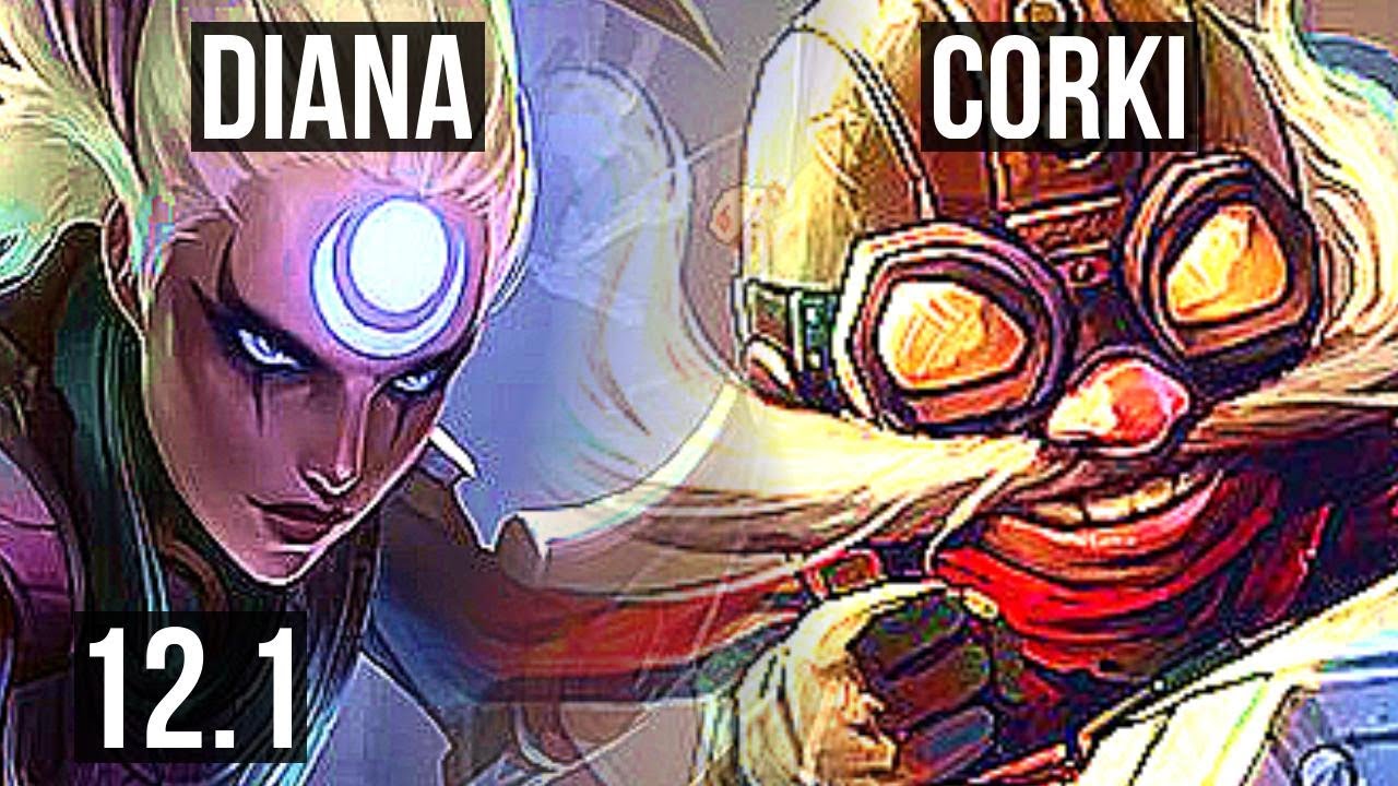 DIANA vs CORKI (MID) | 8 solo kills, 17/2/9, Legendary, 700+ games, 1.3M mastery | EUW Master | 12.1