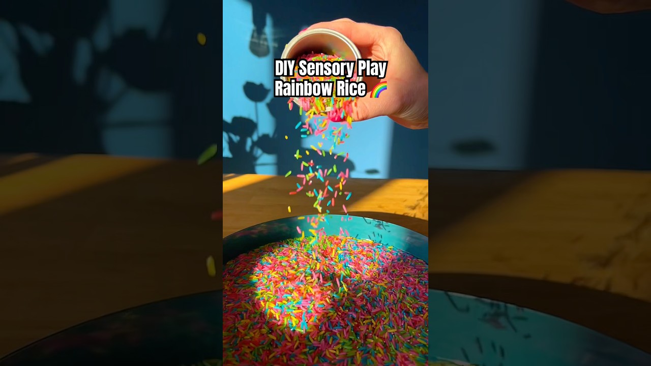 DIY Sensory Play - Rainbow Rice #shorts #sensoryplay #toddlers #forkids #kidsactivities #montessori