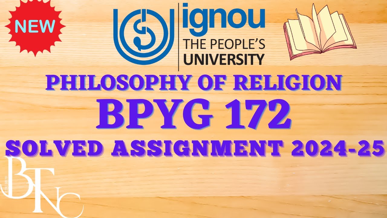 BPYG-172 IGNOU SOLVED ASSIGNMENT 2024/Philosophy of Religion