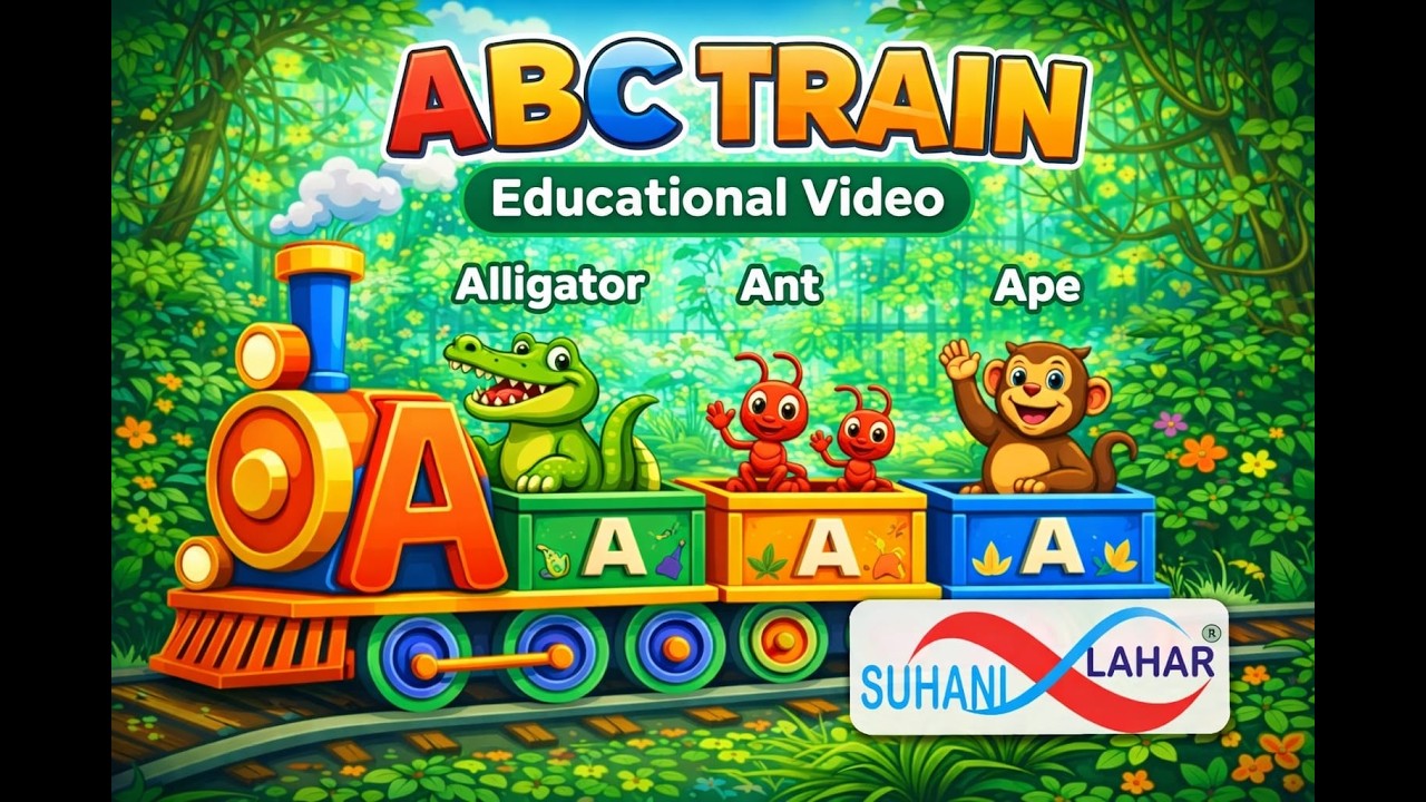 ABC Train | A for Alligator Ant Ape | Kids Learning Alphabet | Suhani Lahar