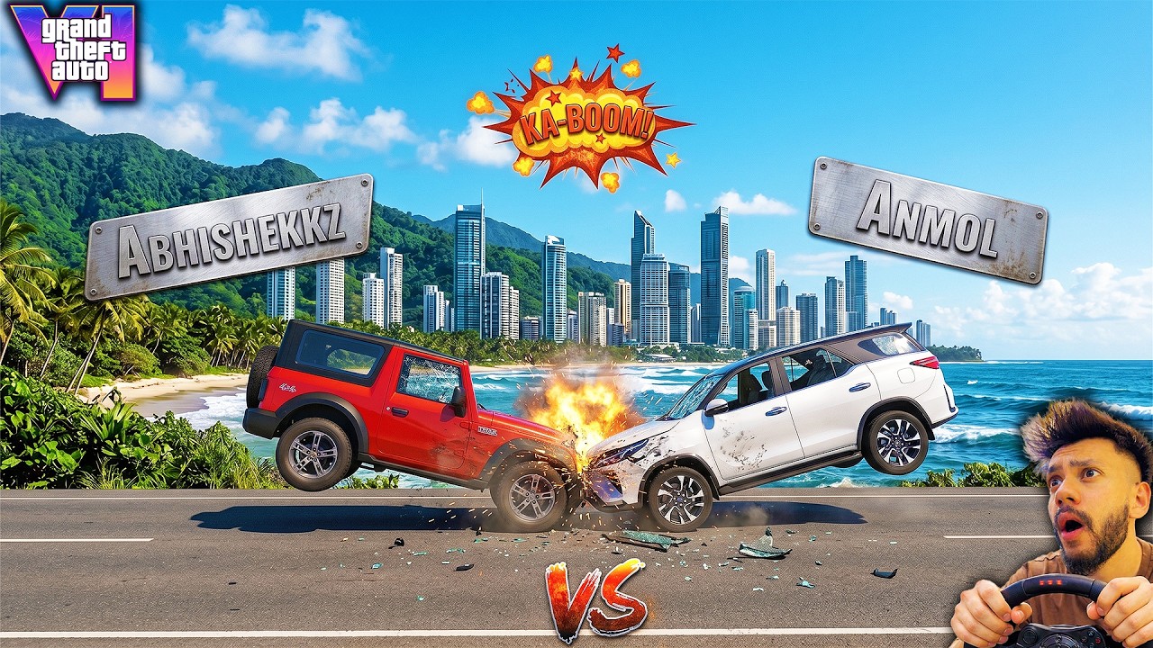 Abhishekkz Indian Cars Vs @AnmolgameX Indian Cars Crash GTA 5