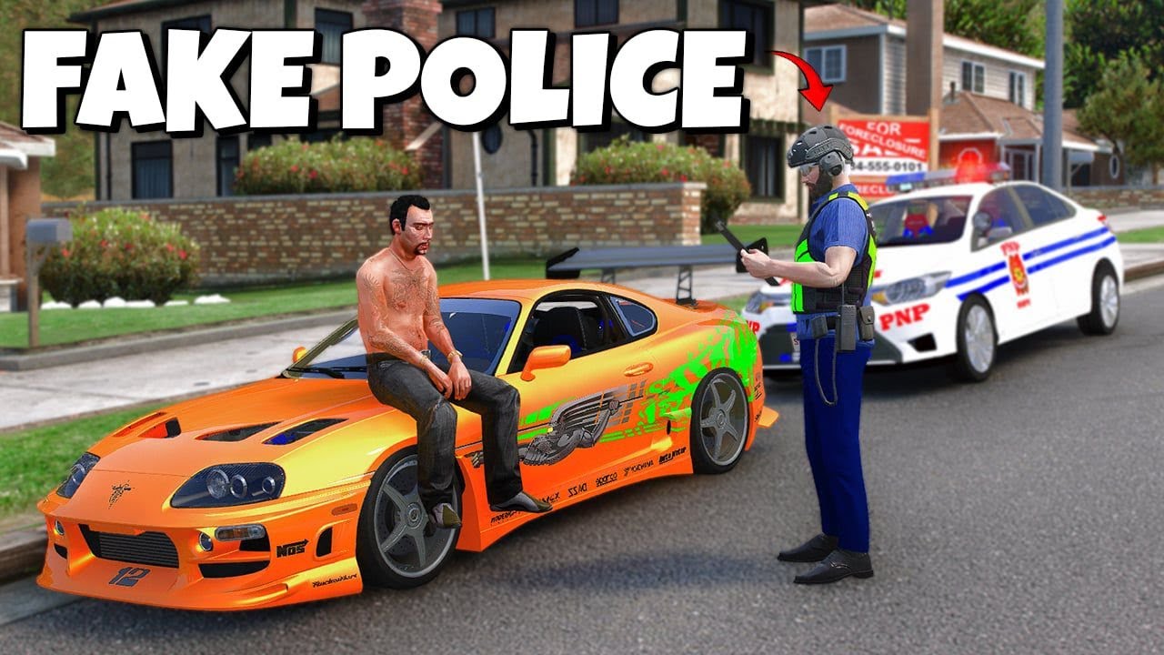 STEALING TOYOTA SUPRA as a FAKE POLICE - GTA V