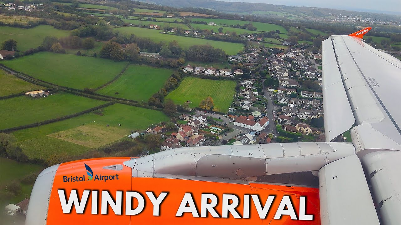 (4K) Descent, Approach & Landing at Bristol Airport in a STRONG CROSSWIND (28th October 2021)