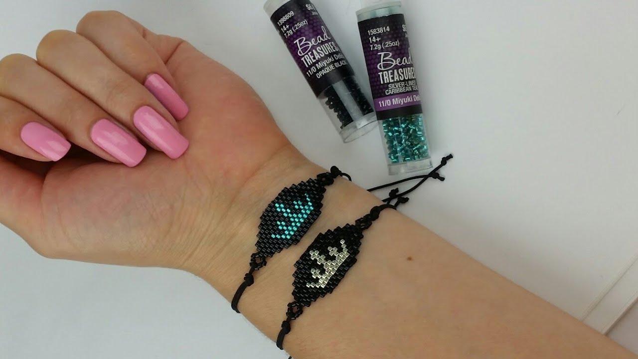 PULSERA CORONA/ PULSERA PASO A PASO/BRICH STICH/PUNTADA LADRILLO