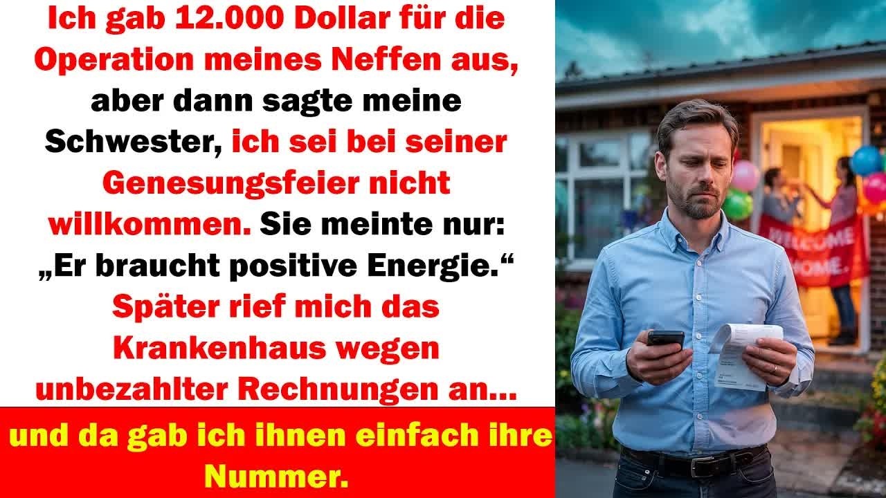 „12.000 Dollar für Neffens OP gezahlt – dann verbot mir meine Schwester die Feier und ich konterte.