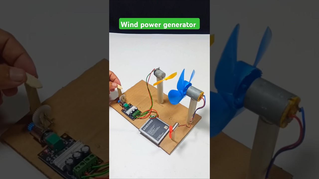 Wind Power generator #dcmotor #tech #generator #motor #windmill #dcmotorproject #shorts