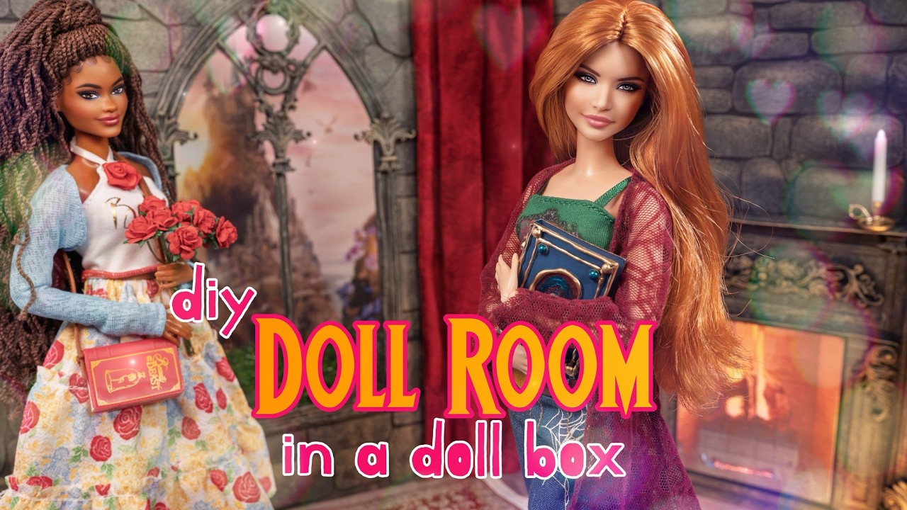 How to Turn A Doll Box Into A Doll Room: DIY Castle Doll Room From Recycled Packaging