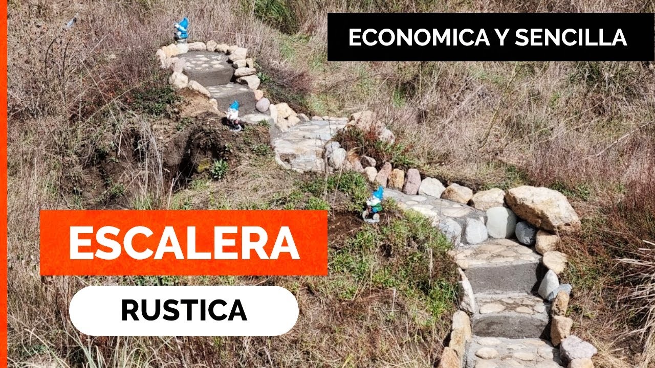 ESCALERA RÚSTICA de PIEDRAS! ⚒️​⛰️​ (muy económico)  Tutorial paso a paso