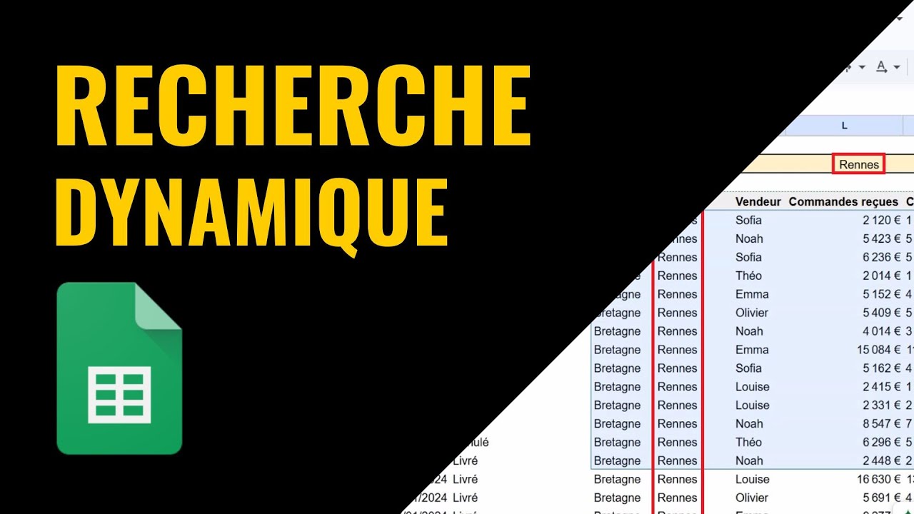 Créer une barre de RECHERCHE DYNAMIQUE dans Google Sheets