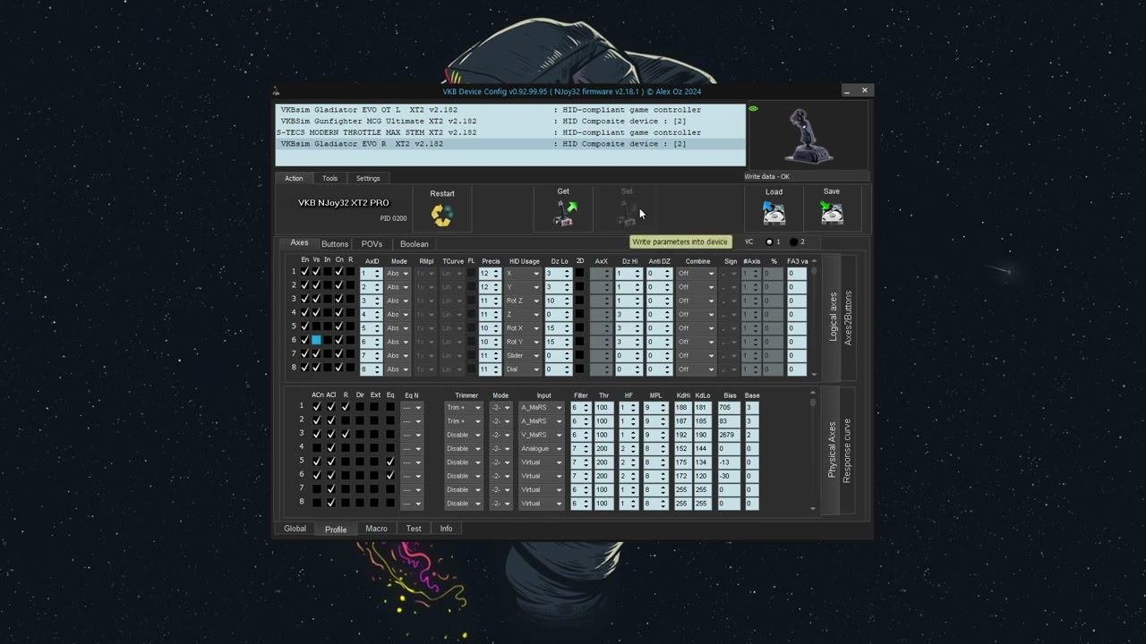 Configure any VKB joystick (Gladiator NXT/EVO, Gunfighter, STECS) as a mouse (with click!)