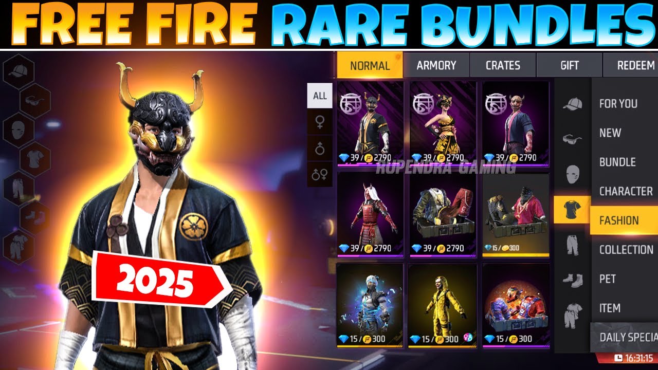 TOP 15 MOST RARE BUNDLES IN FREE FIRE 2025 😱⚡ || GARENA FREE FIRE