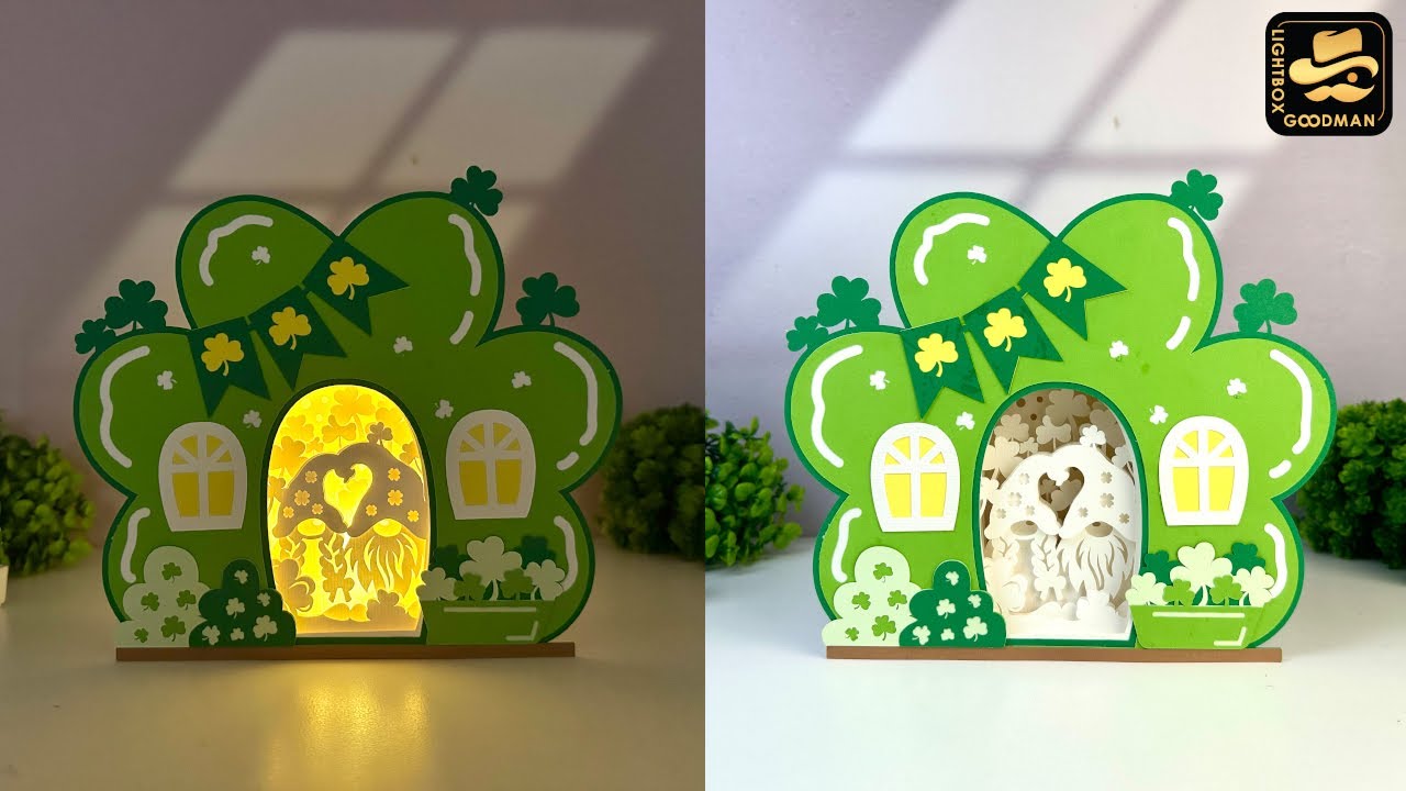 How To Make Paper Cut St. Patrick’s Day House Box 2
