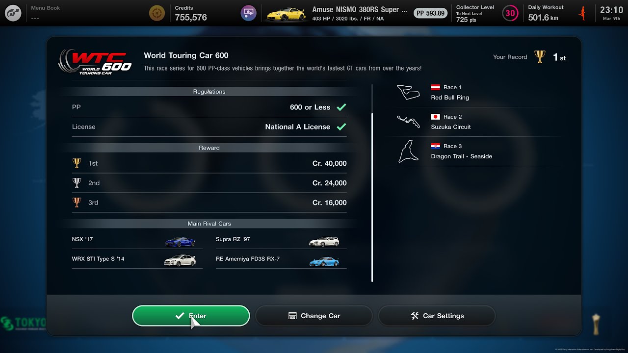Gran Turismo 7 | World Touring Car 600 Championship - Eight Round 3 Events Race 