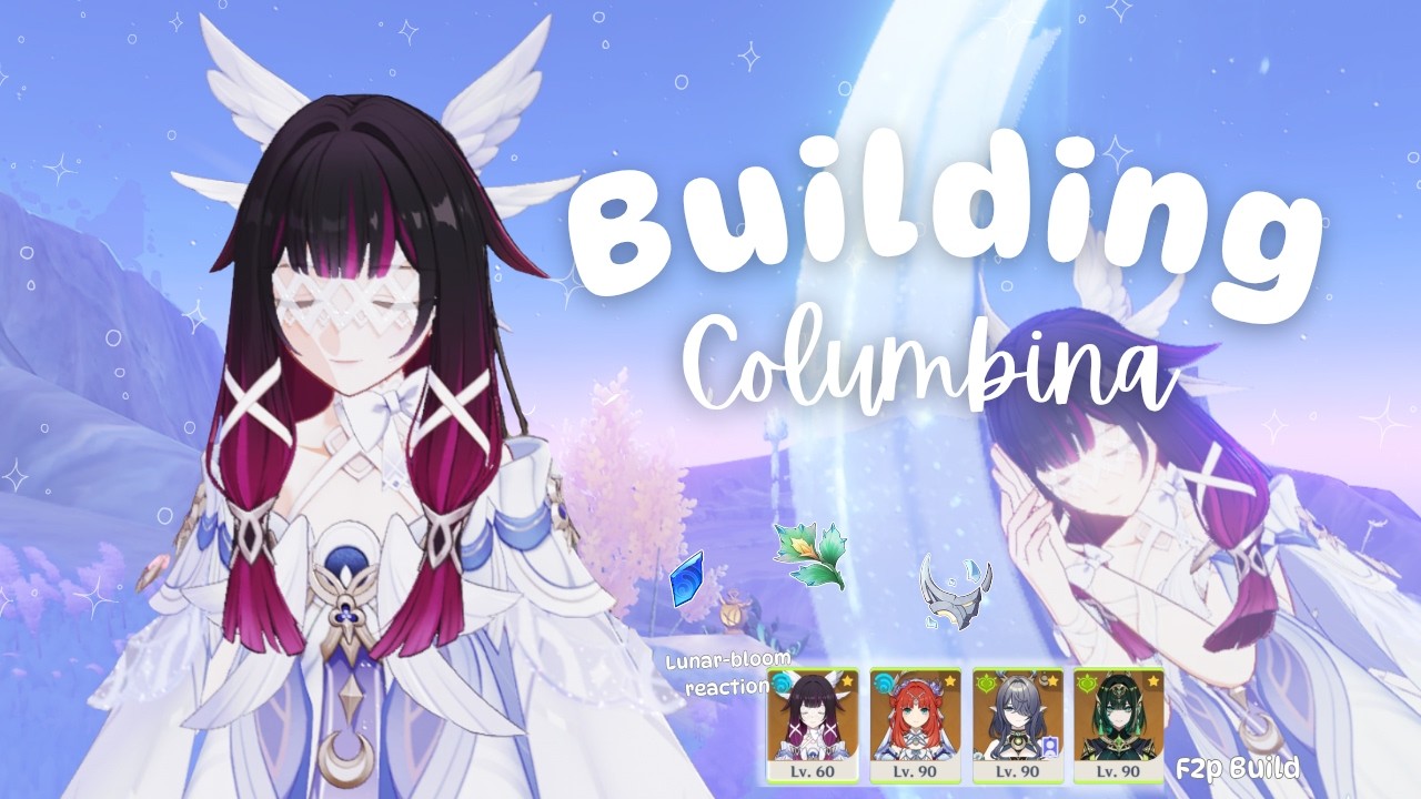 ⊹₊˚‧ 𑣲wishing and building Columbina ‧˚₊⊹ (part I) Lunar-bloom team/ Cozy Genshin Impact gameplay