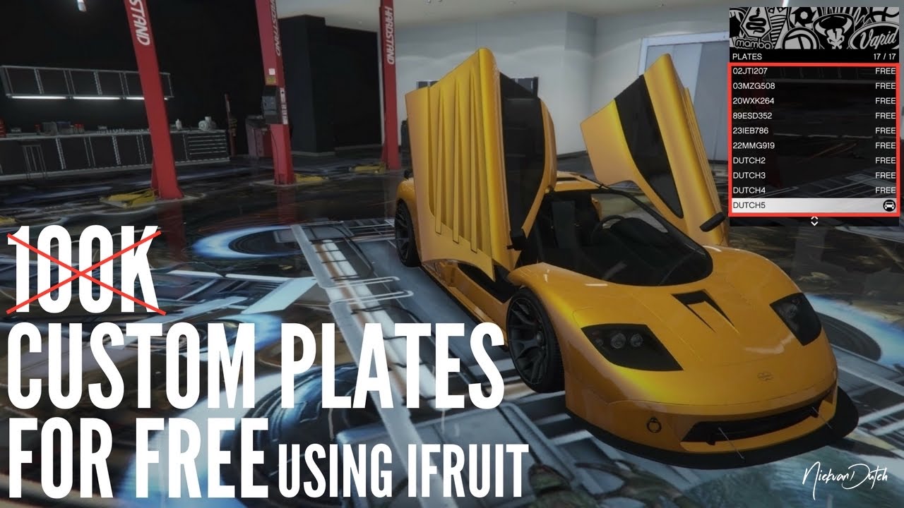 GTA 5 Easy Free Custom Plates from iFruit No Payment of 100K 1.39
