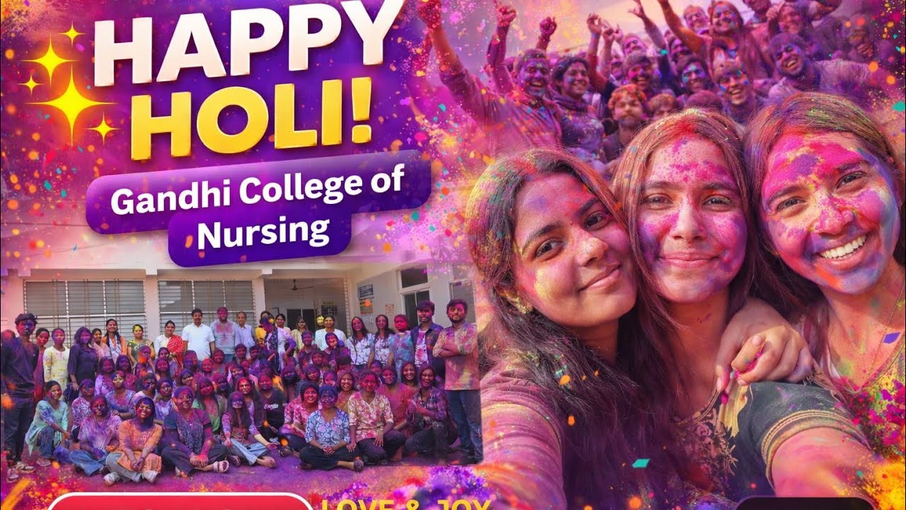 ✨Happy Holi in advance 🥳🥳 college Pre Holi celebration 🎊🎉#college #vlog #kajal #nursingstudent #gcn