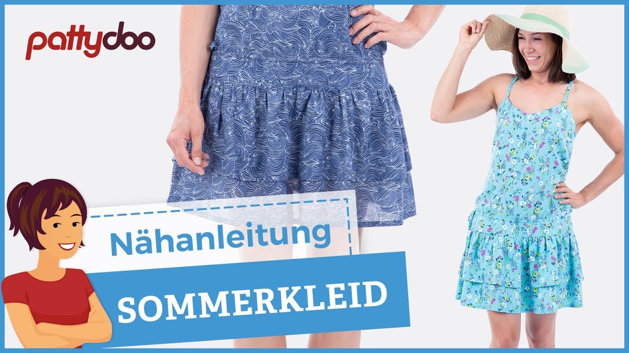 Sommerkleid mit Spaghetti-Trägern, Nahtreißverschluss und Stufenrock aus Musselin nähen