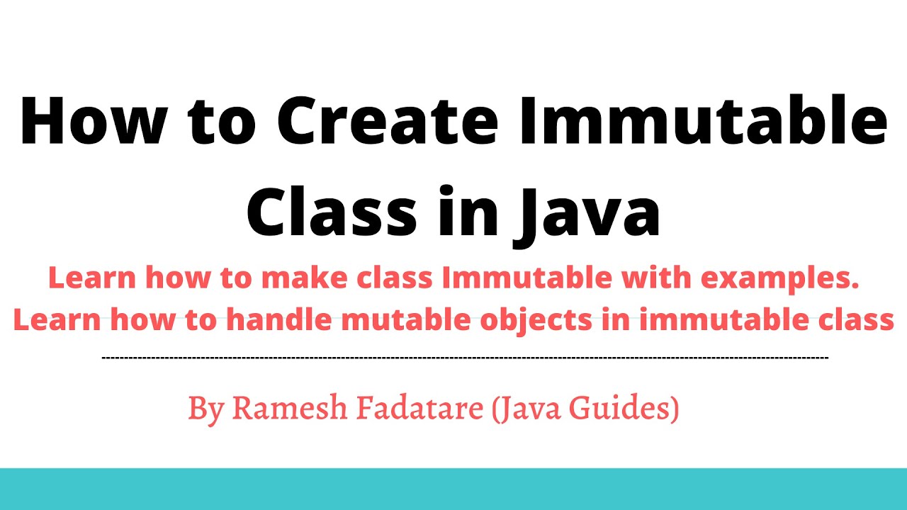 How to Create Immutable Class in Java