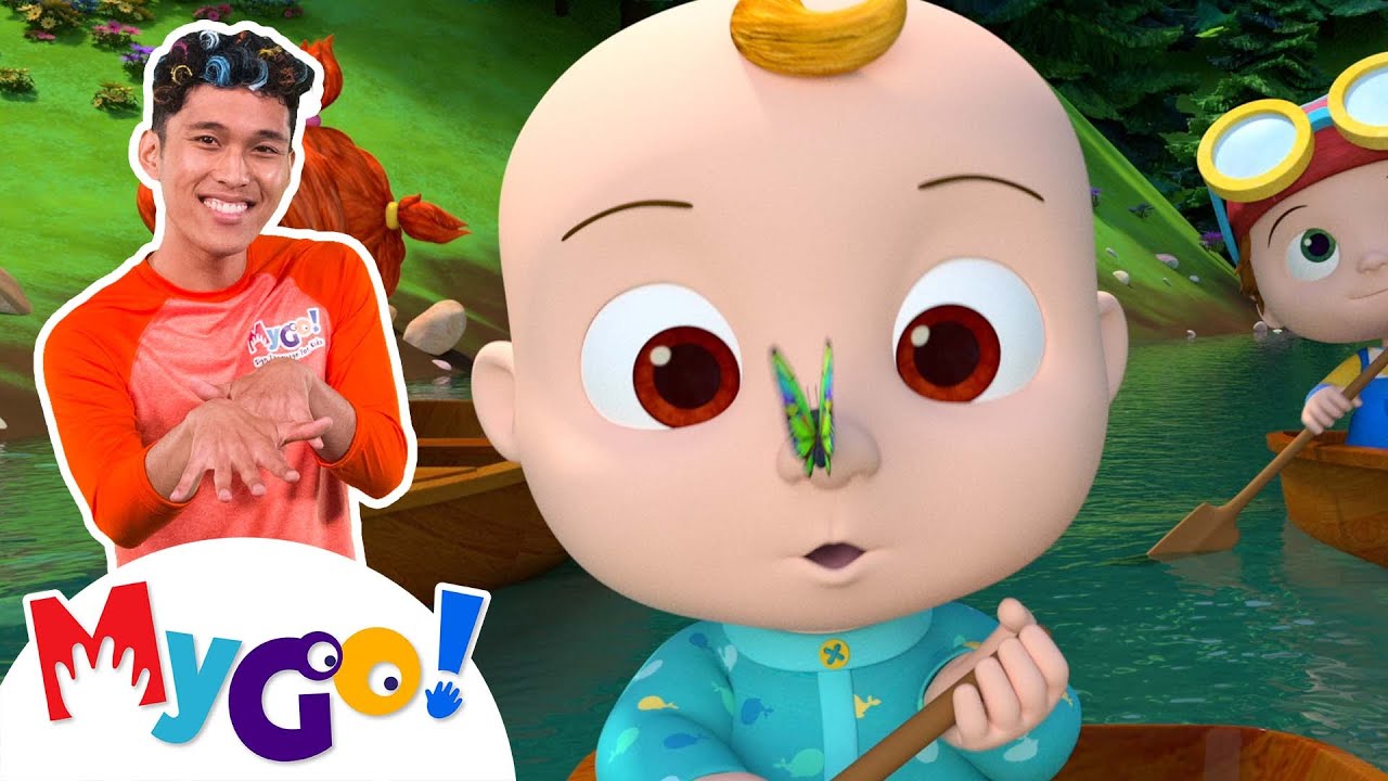 Row, Row, Row Your Boat V1 | CoComelon Nursery Rhymes & Kids Songs | MyGo! Sign Language For Kids