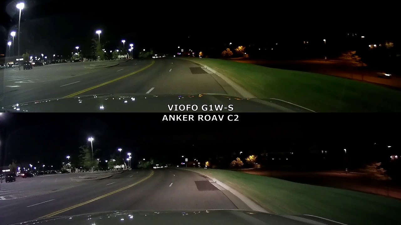 Anker Roav C2 vs Viofo G1W-S [1080p30 Night No Audio]