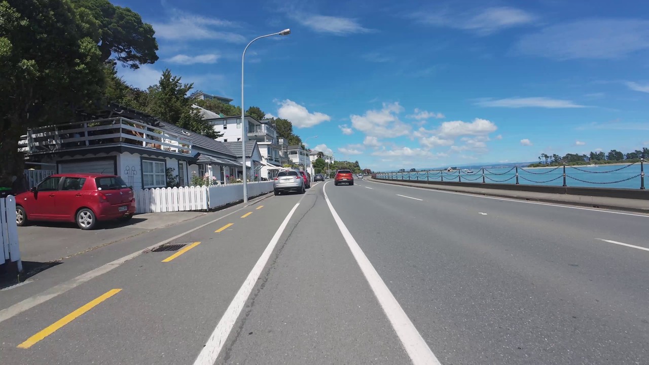 Ride : from Nelson Town along Rocks Road to Tahunanui Nelson New Zealand 4K