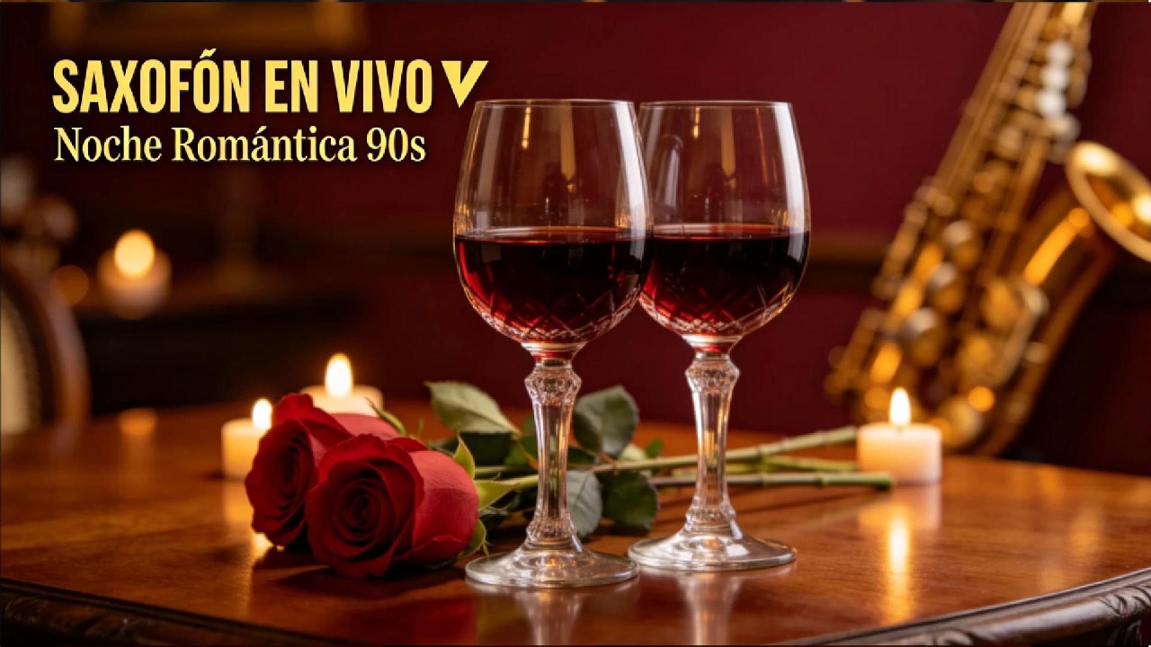 🎷 Saxofón Romántico EN VIVO 🔴 Boleros 90s Para Cenar en Pareja y Recordar Viejos Amores