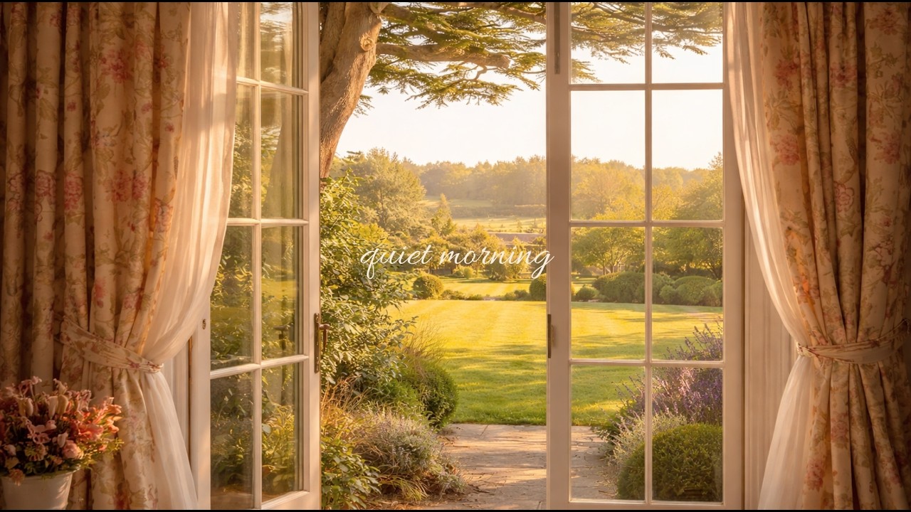 Нежное пиано и утренние птицы в золотом свете рассвета 🌿 Спокойное утро в саду