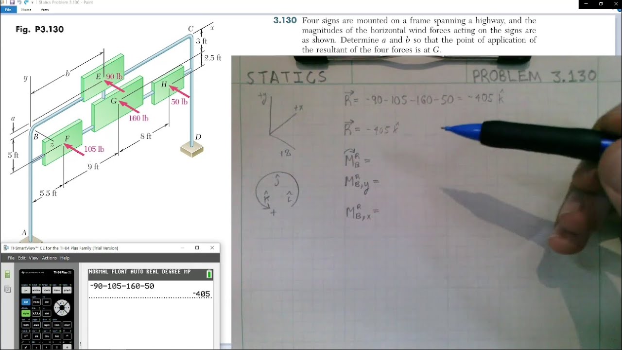 Statics Problem 3.130