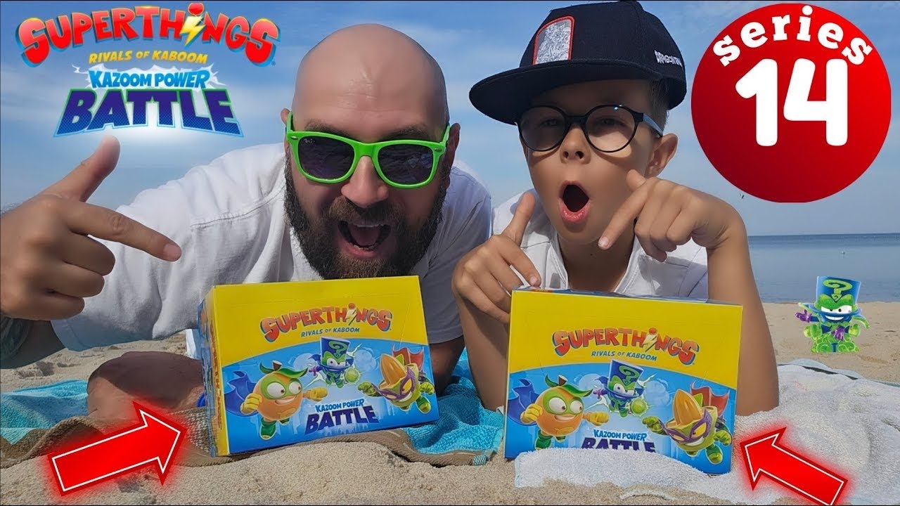 50 Super Things KAZOOM POWER BATTLE czyli Super Zings Seria 14   UNBOXING na PLAŻY! odc. archiwalny