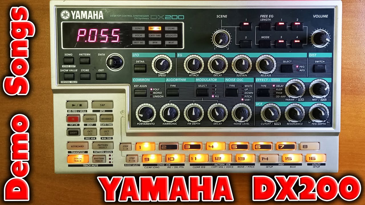 Грувбокс аж из 2001 года с FM синтезатором на борту - Yamaha DX200. Слушаем 5 Demo songs.