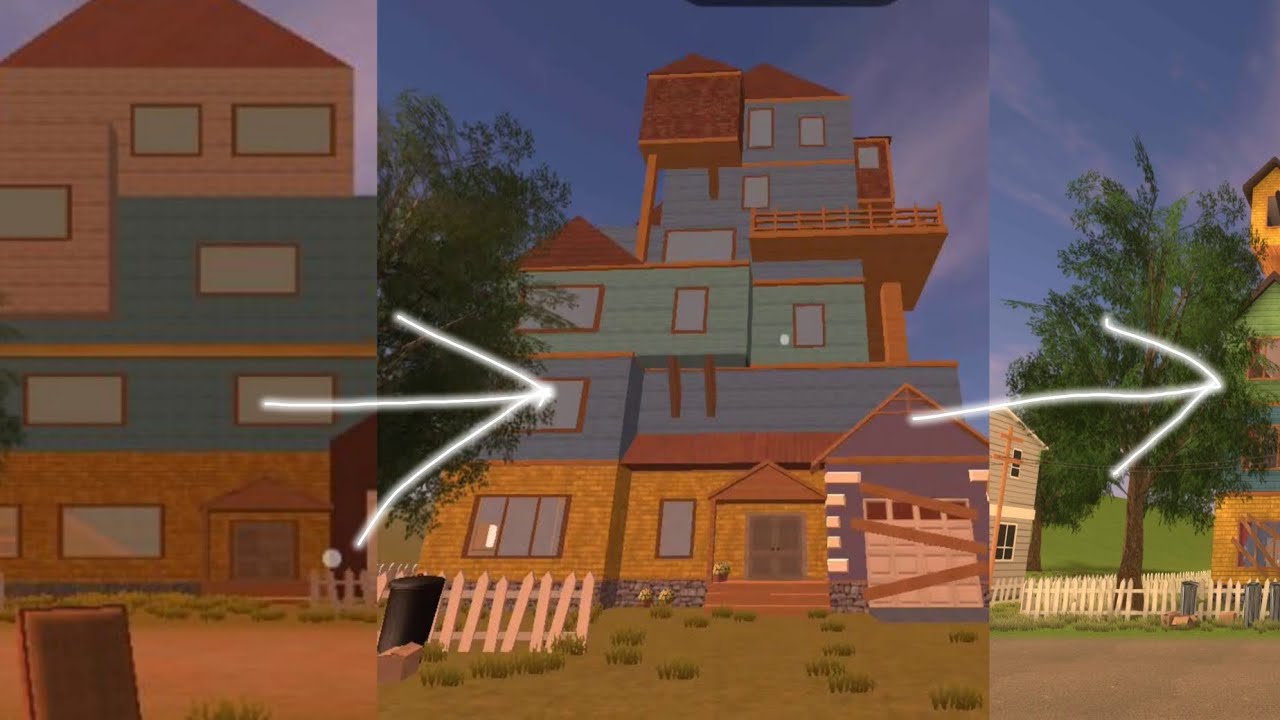 Прохождение почти всех версий из игры Angry Neighbor. (перезалив)
