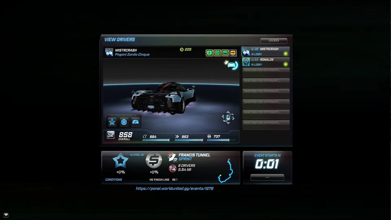 🔥NFS World🔥| Francis Tunnel - Sprint | Pagani Zonda Cinque | 2:02.100 | Online