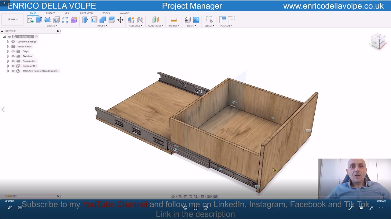Учебное пособие: Как сделать выдвижной ящик всего за 6 минут с помощью Autodesk Fusion 360