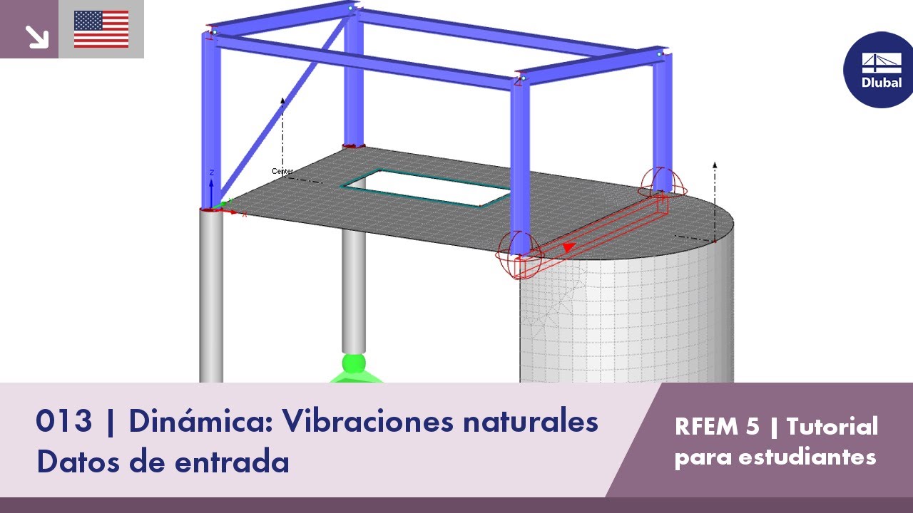 [EN] Tutorial de RFEM 5 para estudiantes | 013 Dinámica: Vibraciones naturales | Datos de entrada