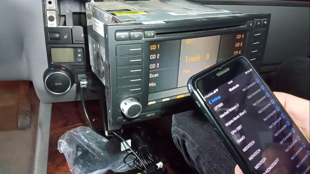 Volkswagen Touareg I (7L) - 2002 - 2010 SUV How To Remove Navigation ,Install Aux, Bluetooth, Usb
