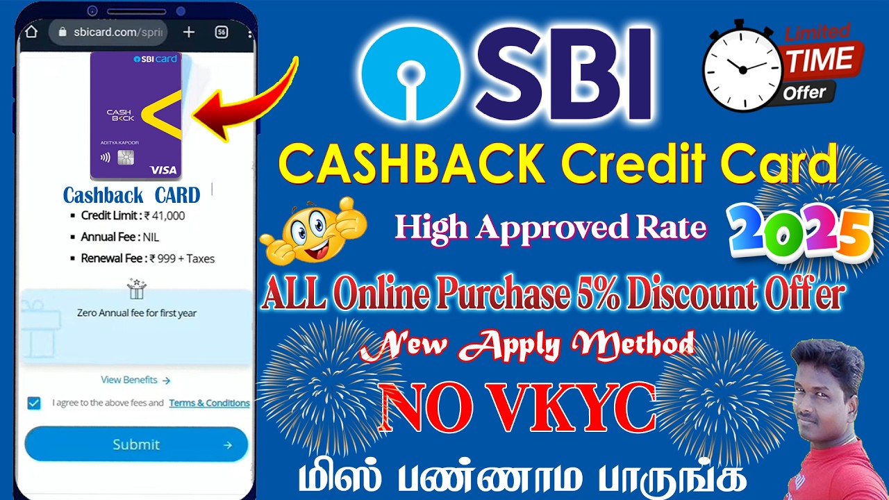 SBI Bank Cashback Credit Card Apply  without vkyc in Tamil@Tech and Technics