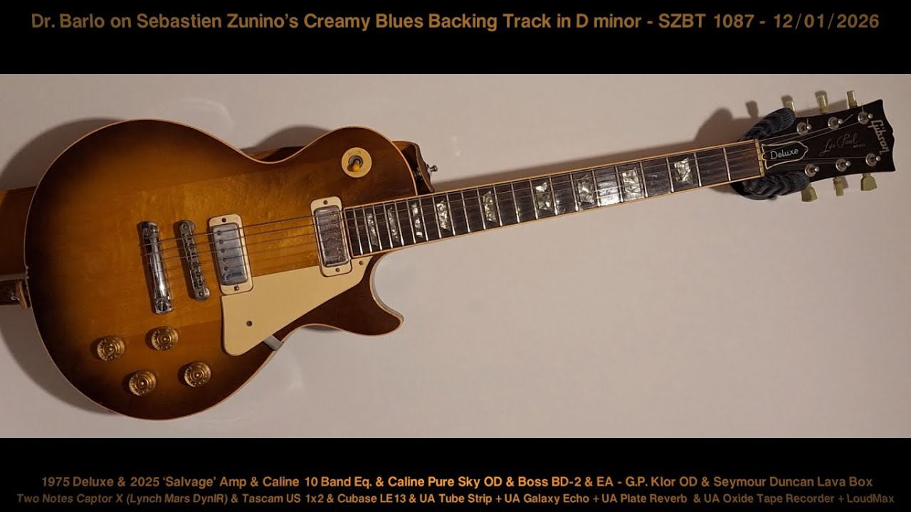 Dr. Barlo on Sebastien Zunino's Creamy Blues Backing Track in D minor - SZBT 1087 - 12/01/2026