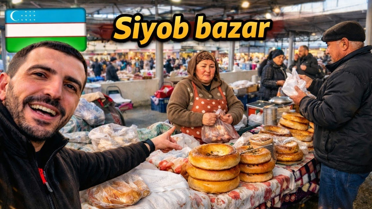 دخلت إلى أشهر أسواق وسط آسيا مع عربي Syob Bazar 🇹🇳🇺🇿