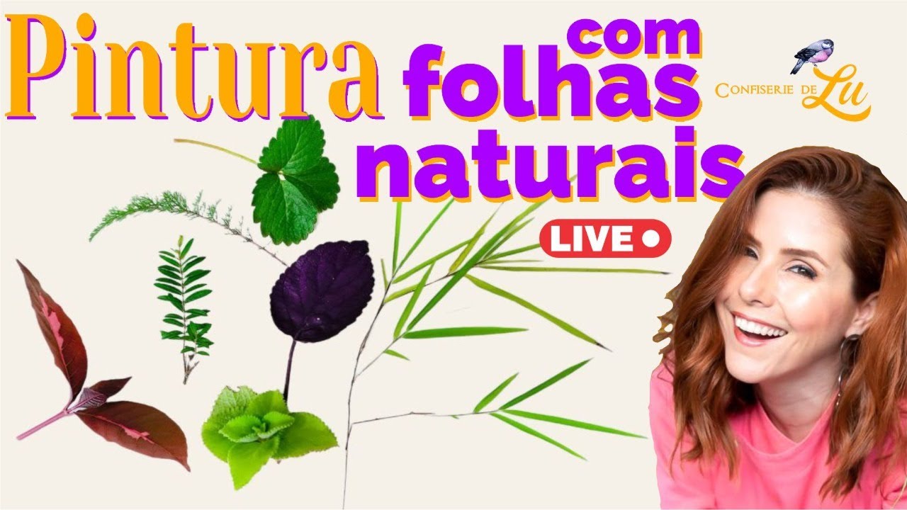 Pintura com folhas naturais