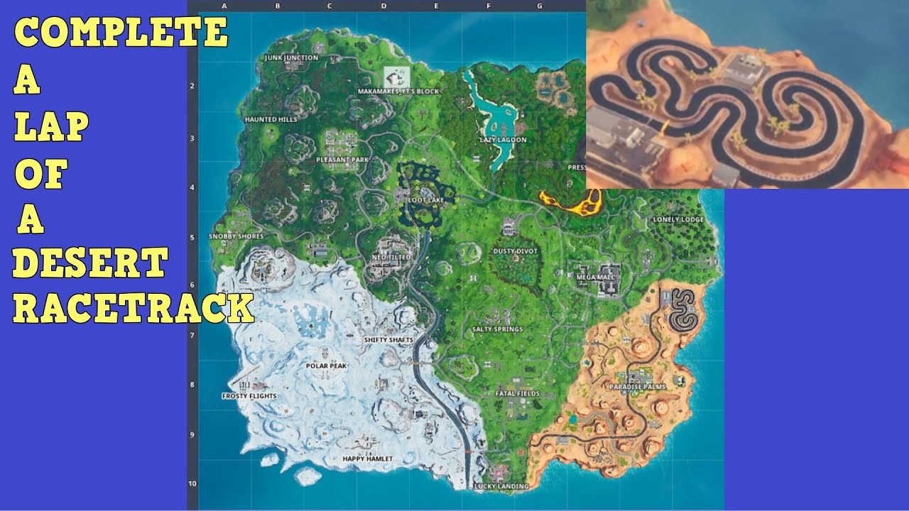 Complete a Lap of a Desert Racetrack - Fortnite