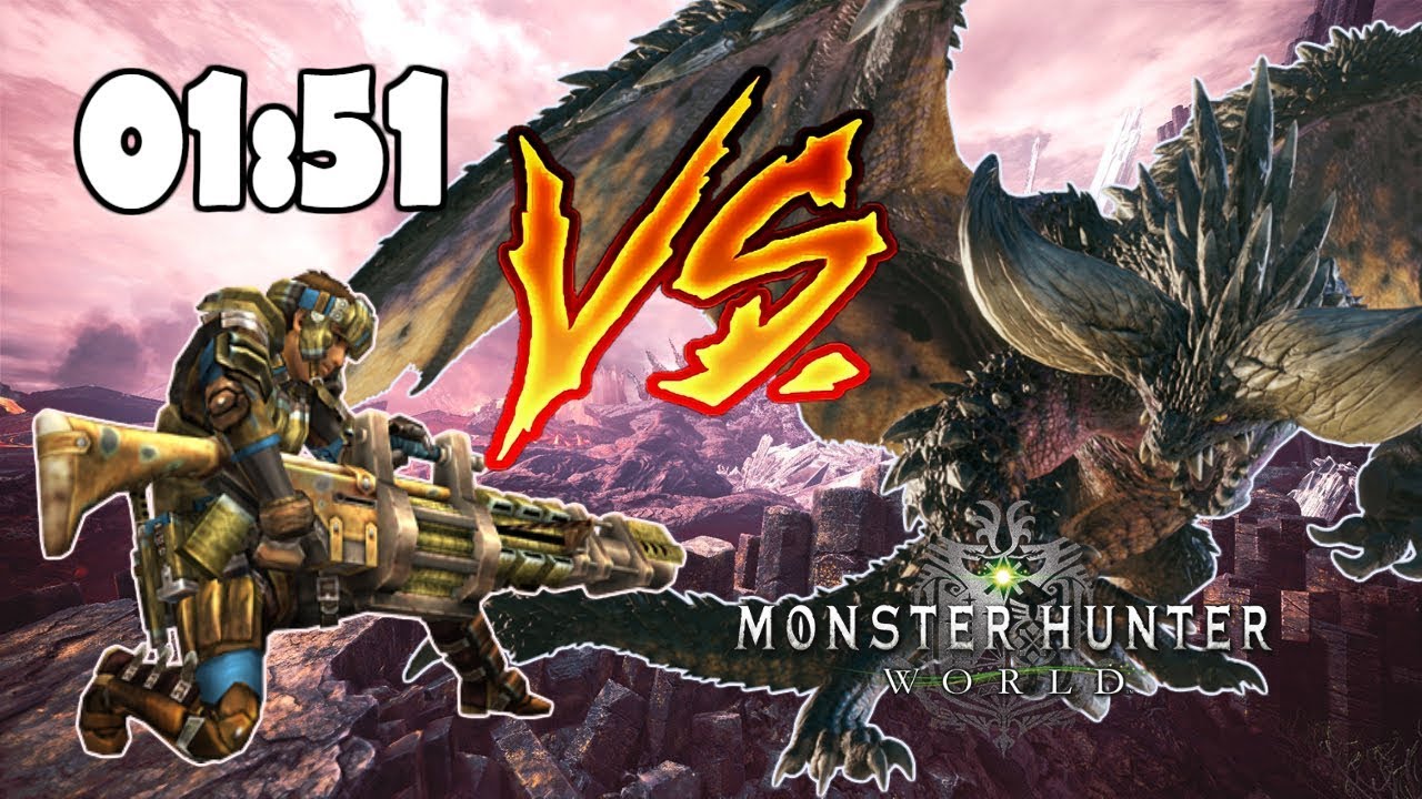 BALLESTA PESADA ABANICO vs NERGIGANTE solo (01:51) - Monster Hunter World (Gameplay Español)