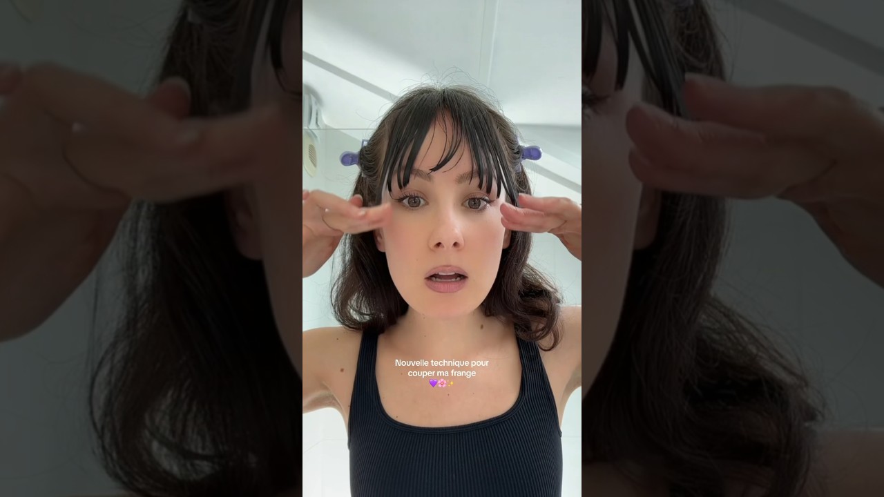 J’essaye une nouvelle technique pour couper ma frange #cheveux #coiffure